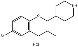 4-[(4-Bromo-2-propylphenoxy)methyl]piperidinehydrochloride Struktur