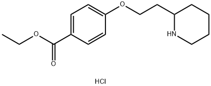 Ethyl 4-[2-(2-piperidinyl)ethoxy]benzoatehydrochloride Struktur