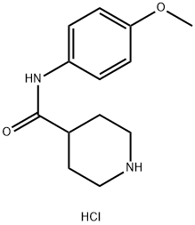 N-(4-Methoxyphenyl)-4-piperidinecarboxamidehydrochloride Struktur