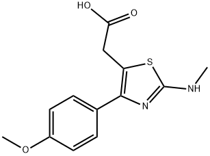 [4-(4-Methoxy-phenyl)-2-methylamino-thiazol-5-yl]-acetic acid Struktur