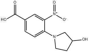 4-(3-Hydroxy-1-pyrrolidinyl)-3-nitrobenzoic acid Struktur