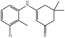 2-cyclohexen-1-one, 3-[(3-chloro-2-methylphenyl)amino]-5,5 Struktur