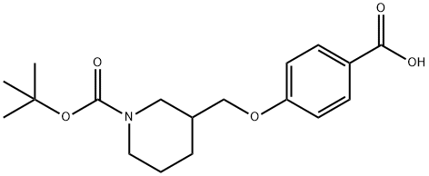 1-piperidinecarboxylic acid, 3-[(4-carboxyphenoxy)methyl]- Struktur