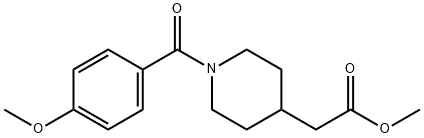 4-piperidineacetic acid, 1-(4-methoxybenzoyl)-, methyl est Struktur