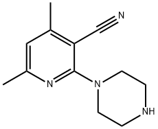 4,6-Dimethyl-2-pipeazin-1-ylnicotinonitrile Struktur