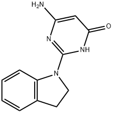 6-Amino-2-(2,3-dihydro-1H-indol-1-yl)pyrimidin-4(3H)-one Struktur