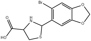 2-(6-Bromo-1,3-benzodioxol-5-yl)-1,3-thiazolidine-4-carboxylic acid Struktur