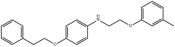 N-[2-(3-Methylphenoxy)ethyl]-4-(phenethyloxy)-aniline Struktur