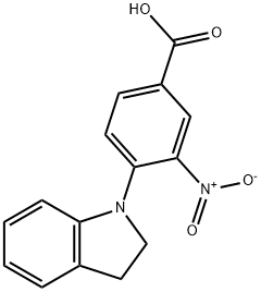 4-(2,3-dihydro-1H-indol-1-yl)-3-nitrobenzoic acid Struktur