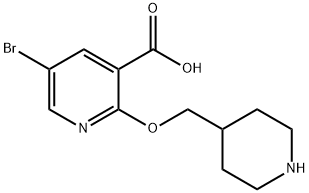 5-Bromo-2-(piperidin-4-ylmethoxy)nicotinic  acid Struktur