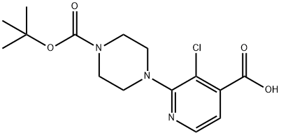 2-[4-(tert-butoxycarbonyl)piperazino]-3-chloroisonicotinic acid Struktur