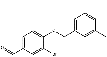 3-bromo-4-[(3,5-dimethylbenzyl)oxy]benzenecarbaldehyde Struktur