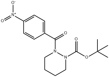 tert-butyl 2-(4-nitrobenzoyl)tetrahydro-1(2H)-pyridazinecarboxylate Struktur