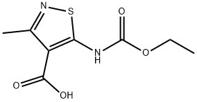 5-[(ethoxycarbonyl)amino]-3-methylisothiazole-4-carboxylic acid Struktur