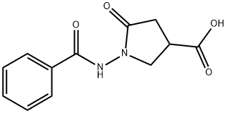 1-(benzoylamino)-5-oxopyrrolidine-3-carboxylic acid Struktur