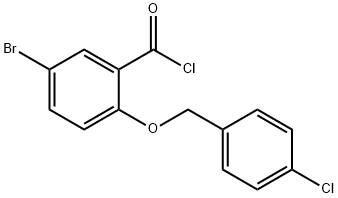 5-bromo-2-[(4-chlorobenzyl)oxy]benzoyl chloride Struktur