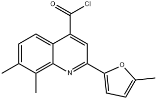 7,8-dimethyl-2-(5-methyl-2-furyl)quinoline-4-carbonyl chloride Struktur