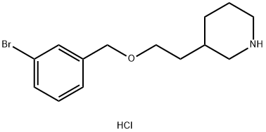 3-{2-[(3-Bromobenzyl)oxy]ethyl}piperidinehydrochloride Struktur