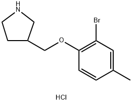 3-[(2-Bromo-4-methylphenoxy)methyl]pyrrolidinehydrochloride Struktur