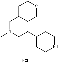 N-Methyl-2-(4-piperidinyl)-N-(tetrahydro-2H-pyran-4-ylmethyl)-1-ethanamine dihydrochloride Struktur