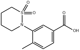 3-(1,1-Dioxo-1lambda*6*-[1,2]thiazinan-2-yl)-4-methyl-benzoic acid Struktur