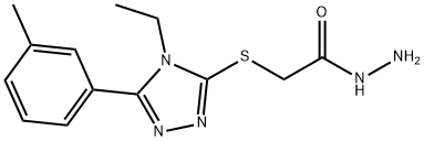 2-{[4-Ethyl-5-(3-methylphenyl)-4H-1,2,4-triazol-3-yl]thio}acetohydrazide Struktur