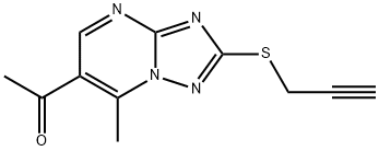 1-[7-Methyl-2-(prop-2-yn-1-ylthio)[1,2,4]-triazolo[1,5-a]pyrimidin-6-yl]ethanone Struktur