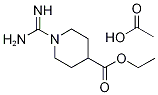 Ethyl 1-carbamimidoylpiperidine-4-carboxyate acetate Struktur