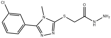 2-{[5-(3-Chlorophenyl)-4-methyl-4H-1,2,4-triazol-3-yl]thio}acetohydrazide Struktur