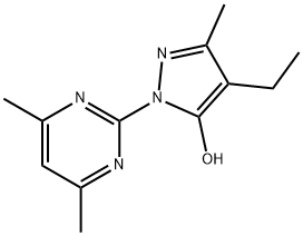 1-(4,6-Dimethylpyrimidin-2-yl)-4-ethyl-3-methyl-1H-pyrazol-5-ol Struktur