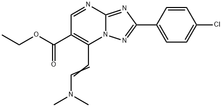 Ethyl 2-(4-chlorophenyl)7[(E)-2-(dimethylamino)vin yl][1,2,4]triazolo[1,5-a]pyrimidine-6-carboxylate Struktur