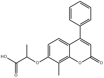 2-[(8-Methyl-2-oxo-4-phenyl-2H-chromen-7-yl)oxy]-propanoic acid Struktur