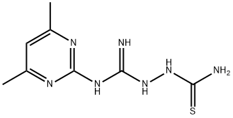 2-[[(4,6-Dimethylpyrimidin-2-yl)amino](imino)-methyl]hydrazinecarbothioamide Struktur