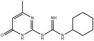 N-Cyclohexyl-N'-(6-methyl-4-oxo-1,4-dihydropyrimidin-2-yl)guanidine Struktur