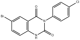 6-Bromo-3-(4-chlorophenyl)quinazoline-2,4(1H,3H)-dione Struktur