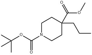 1-tert-Butyl 4-methyl 4-propylpiperidine-1,4-dicarboxylate Struktur