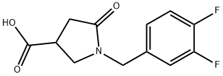 1-(3,4-Difluorobenzyl)-5-oxopyrrolidine-3-carboxylic acid Struktur