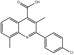 2-(4-CHLOROPHENYL)-3,8-DIMETHYLQUINOLINE-4-CARBOXYLIC ACID Struktur