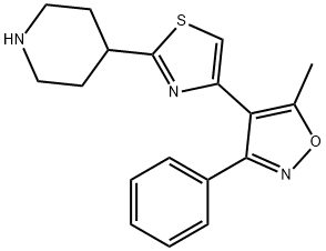 4-[4-(5-methyl-3-phenylisoxazol-4-yl)-1,3-thiazol-2-yl]piperidine Struktur