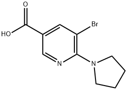 5-bromo-6-pyrrolidin-1-ylnicotinic acid Struktur