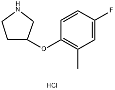 3-(4-Fluoro-2-methylphenoxy)pyrrolidinehydrochloride Struktur