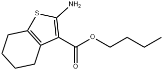 Butyl 2-amino-4,5,6,7-tetrahydro-1-benzothiophene-3-carboxylate Struktur