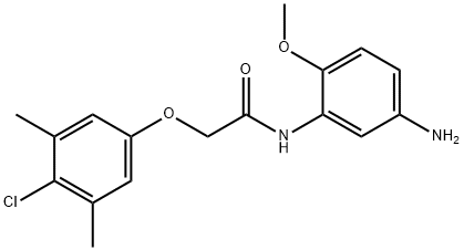 N-(5-Amino-2-methoxyphenyl)-2-(4-chloro-3,5-dimethylphenoxy)acetamide Struktur