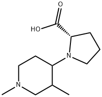 1-(1,3-Dimethylpiperidin-4-yl)pyrrolidine-2-carboxylic  acid Struktur