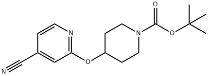 tert-butyl 4-[(4-cyano-2-pyridinyl)oxy]tetrahydro-1(2H)-pyridinecarboxylate Struktur