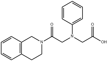 [[2-(3,4-dihydroisoquinolin-2(1H)-yl)-2-oxoethyl](phenyl)amino]acetic acid Struktur