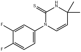 1-(3,4-difluorophenyl)-4,4-dimethyl-1,4-dihydropyrimidine-2-thiol Struktur