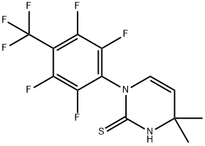 4,4-dimethyl-1-[2,3,5,6-tetrafluoro-4-(trifluoromethyl)phenyl]-1,4-dihydropyrimidine-2-thiol Struktur