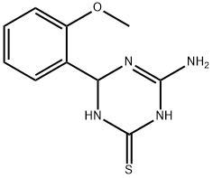 4-amino-6-(2-methoxyphenyl)-1,6-dihydro-1,3,5-triazine-2-thiol Struktur