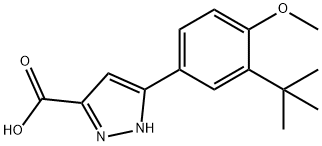 5-(3-tert-butyl-4-methoxyphenyl)-1H-pyrazole-3-carboxylic acid Struktur